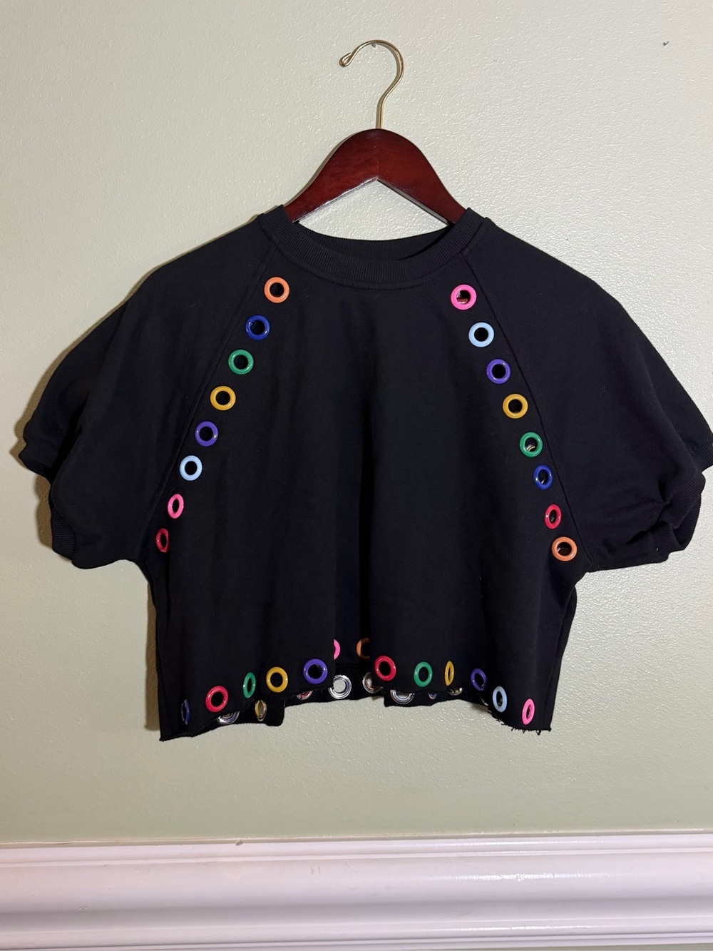 NWT Queen of Sparkles | Black Loopy Top | XS